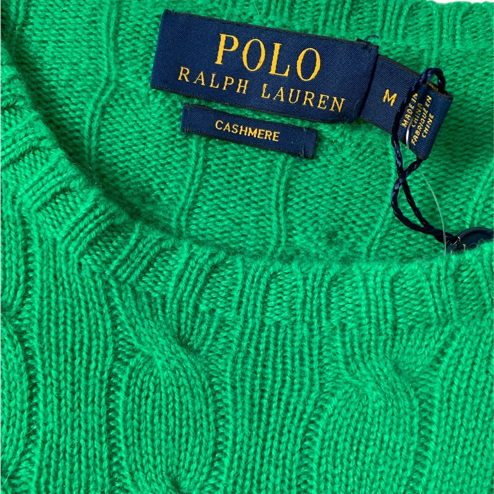 🔥🔥Polo Ralph Lauren The Iconic Cable-Knit Cashmere Sweater, green,M, L🔥🔥 - Picture 7 of 11